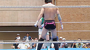 japanese man and woman mixed wrestling