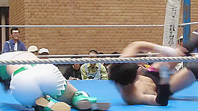 japanese man and woman mixed wrestling