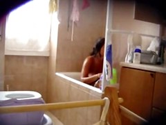 latina roomate bathroom
