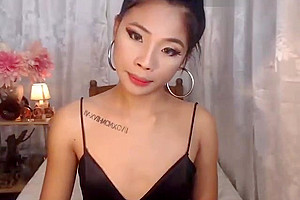 oriental skinny ladyboy Teasing On webcam