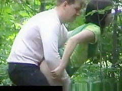 russian couple fucking in public park