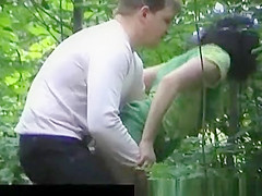 russian couple fucking in public park