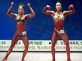 sexy strong Korean FBB posing