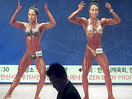 sexy strong Korean FBB posing