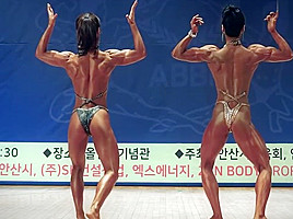 sexy strong Korean FBB posing