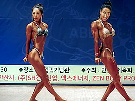 sexy strong Korean FBB posing