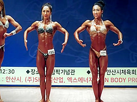 sexy strong Korean FBB posing