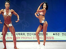 sexy strong Korean FBB posing