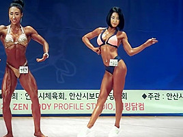 sexy strong Korean FBB posing