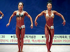sexy strong Korean FBB posing