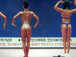 sexy strong Korean FBB posing