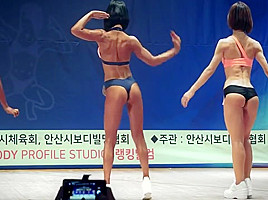 sexy strong Korean FBB posing