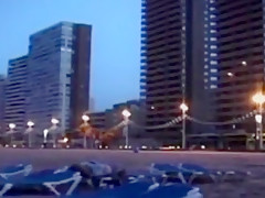 tapes a dude with soccer shirt fucking a partyslut at the beach