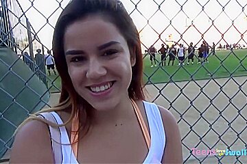 teen 18+ Girl Swallows Cum And Gives Footjob