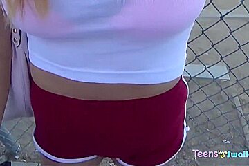 teen 18+ Girl Swallows Cum And Gives Footjob