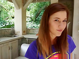 teen 18+ Petite Deepthroating Cock Upside Down