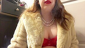 teen 18+ Smoking Goddess with Big Perky Natural Tits Wearing a Fur Coat