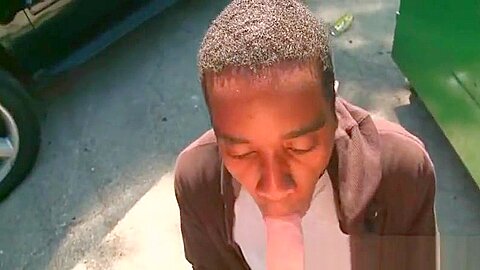 teen 18+ afro gay mouth fucks white cock in POV