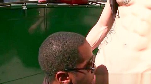 teen 18+ afro gay mouth fucks white cock in POV