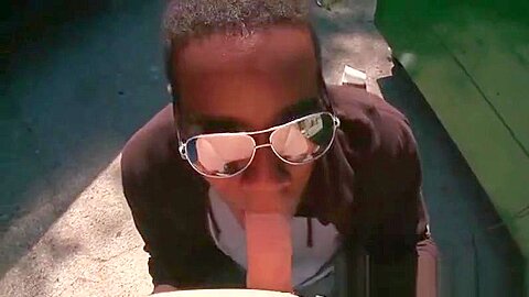 teen 18+ afro gay mouth fucks white cock in POV