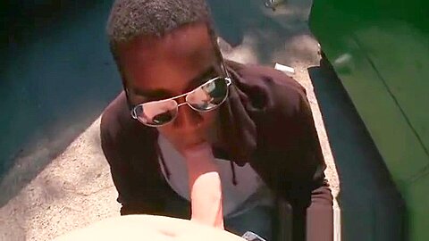 teen 18+ afro gay mouth fucks white cock in POV