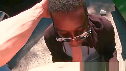teen 18+ afro gay mouth fucks white cock in POV