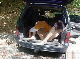 teen 18+ backseat banged in the forest