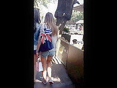 teen 18+ candid ass in tight short