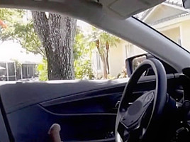teen 18+ wanks Flasher in Car