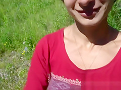 the trucker fucked in the mouth and filled with cum on the road