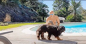 un coup de bite dans notre piscine les partis