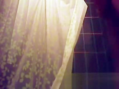 23 yo brunette with huge tits caught by in shower