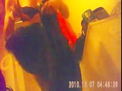 27 yo brunette with nice bush caught by in shower(3)